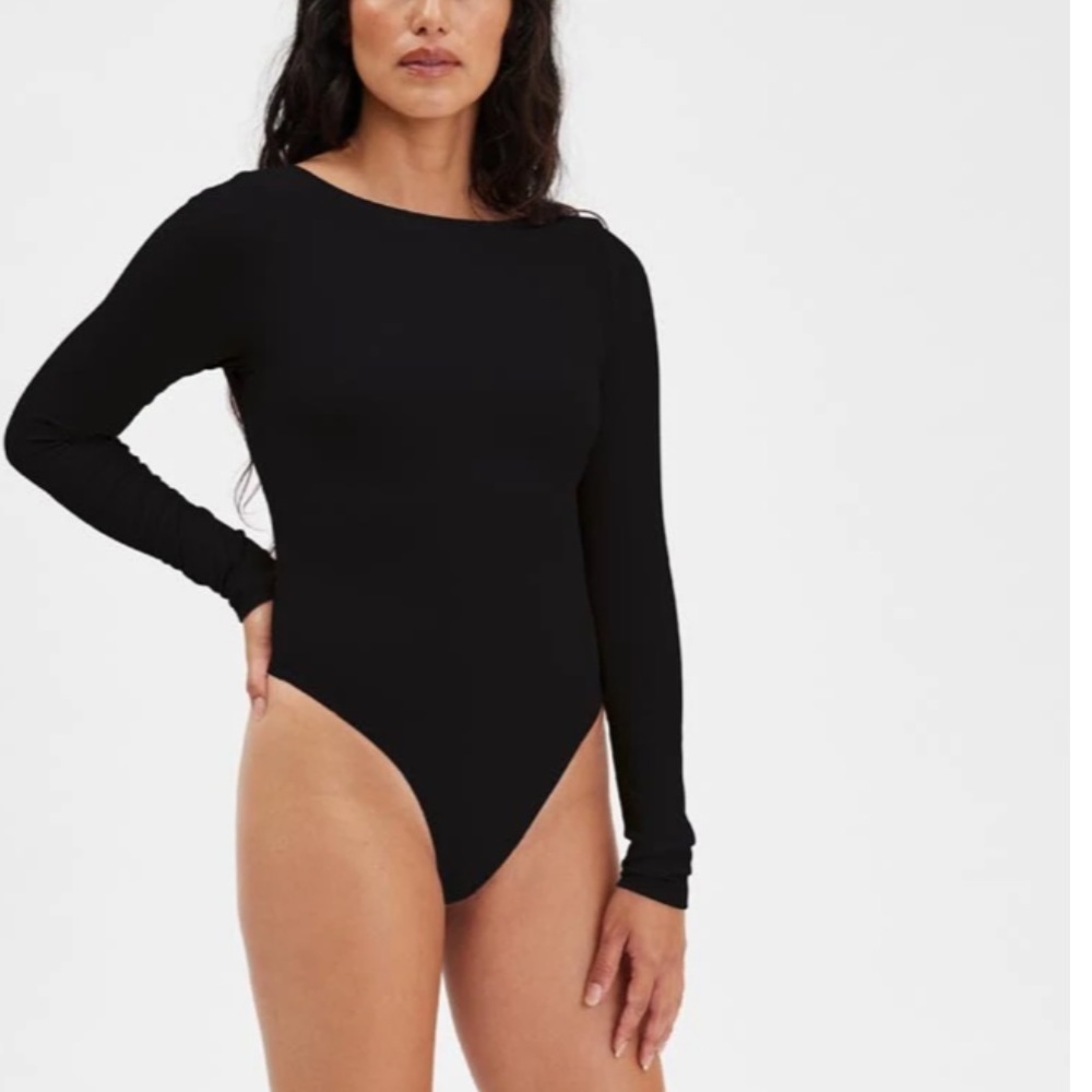 Girlfriend Collective - Black Ava bateau bodysuit